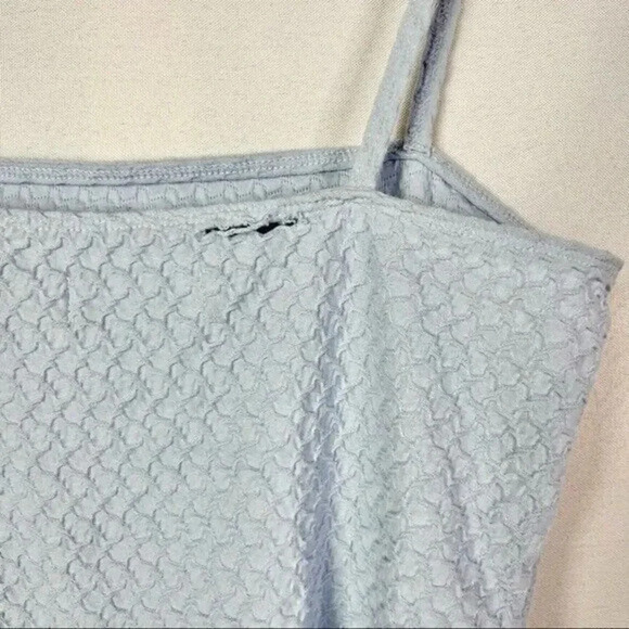 Hollister Light Blue Textured Fitted Cropped Tank Top S - Picture 4 of 4